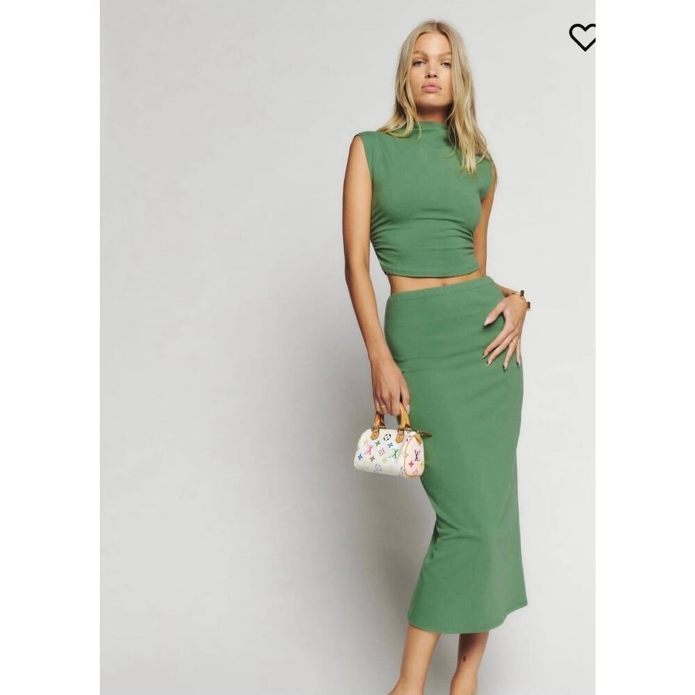 Reformation Foster Knit Set in Green